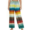 thumbnail image 2 of Tnhcen Women's Rainbow Striped Pajama Pants Fleece Elastic Waist with Pockets Flannel Lounge Sleepwear Warm Soft S-3XL, 2 of 5