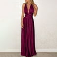 thumbnail image 6 of Summer Beach Dresses for Womens 2026 Plus Size Fashion Solid Color Multi Wearing Multi Rope Backless Bandage Dress Long Skirt Dress, 6 of 9