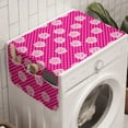 thumbnail image 1 of Floral Washing Machine Organizer, Rhythmic Polka Dots and Roses Silhouette Summer Botany in Blush Tones, Anti-slip Fabric Top Cover for Washer and Dryer, Magenta and Baby Pink, by Ambesonne, 1 of 1