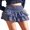 Dark Blue, variant on Michellecmm Women's Smocked Mini Skirts Casual High Waist A-Line Beach Skirts Layered Ruffle Skirts