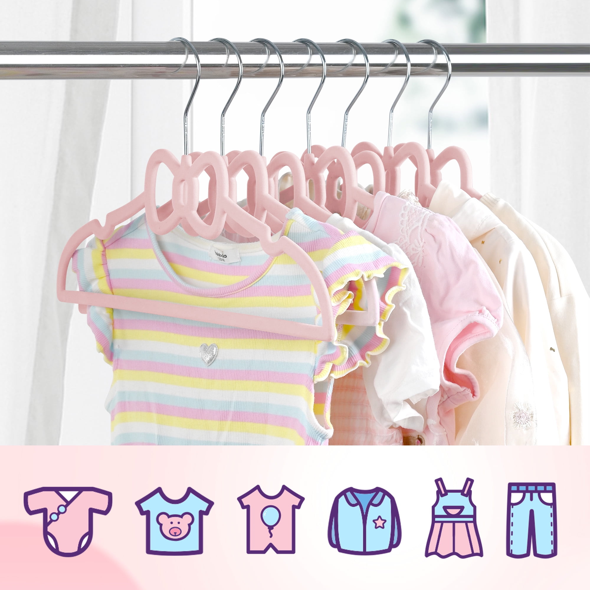 Ollieroo Kids Velvet Hangers 50 Pack, Premium Non-Slip Baby & Toddler Clothes Hangers, Durable, 360° Swivel Hook, 12.8"