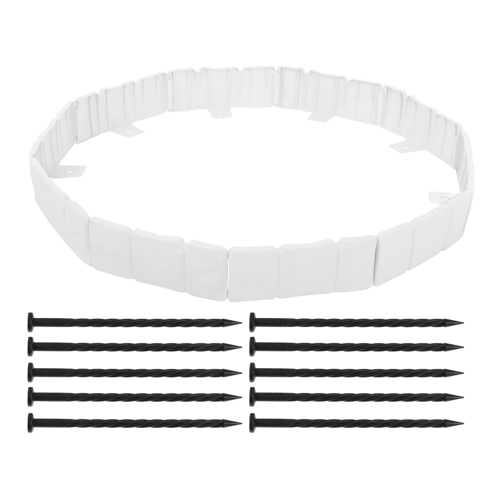 10 Pcs Plastic Garden Edging Landscape Round Decoration Edge Fence White