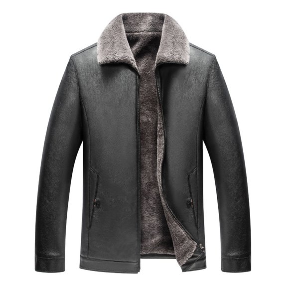 Men's Vintage Winter Coat - Imitation Mink Velvet Warm Casual Jacket, Long Sleeve Outerwear for Fall and Winter Fashion