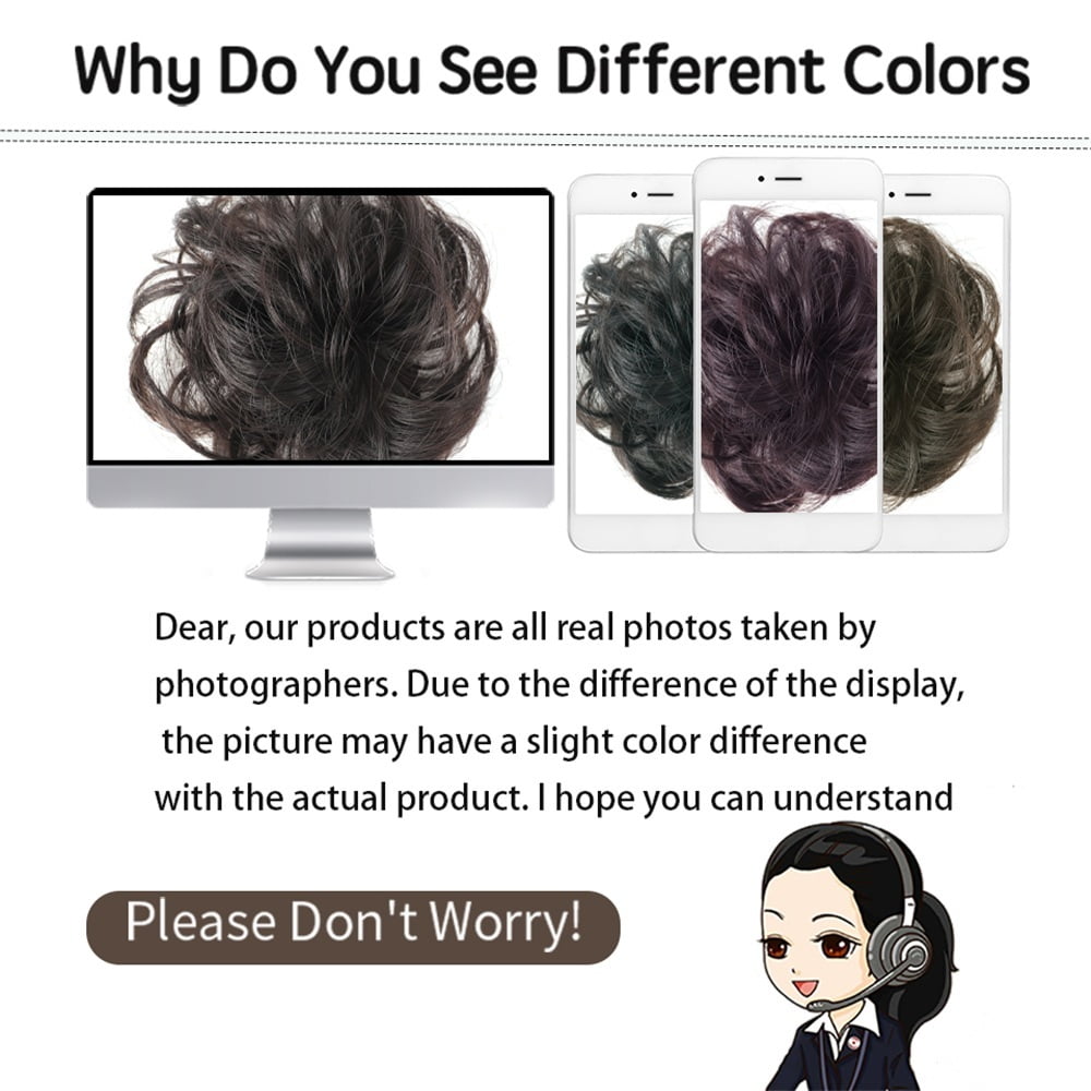 Messy Bun Hair Piece Elastic Band Wavy Curly Hair Bun Scrunchies Extensions Synthetic Chignon