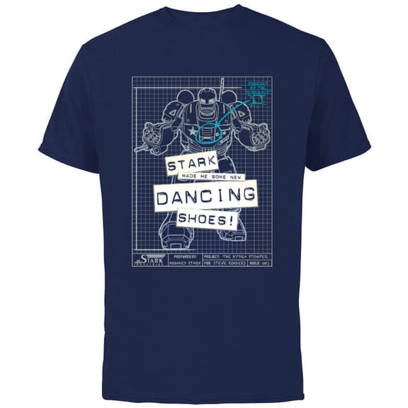 Marvel WHAT IF…? Hydra Stomper Stark Made Me Dancing Shoes - Short Sleeve Cotton T-Shirt for Adults - Customized-Navy