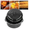 thumbnail image 4 of Oval Roaster, Non Stick Roasting Pan Enamel Black   for Home for Kitchen, 4 of 7