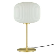 Modway Reprise 1-Light Modern Glass Table Lamp in White/Satin Brass