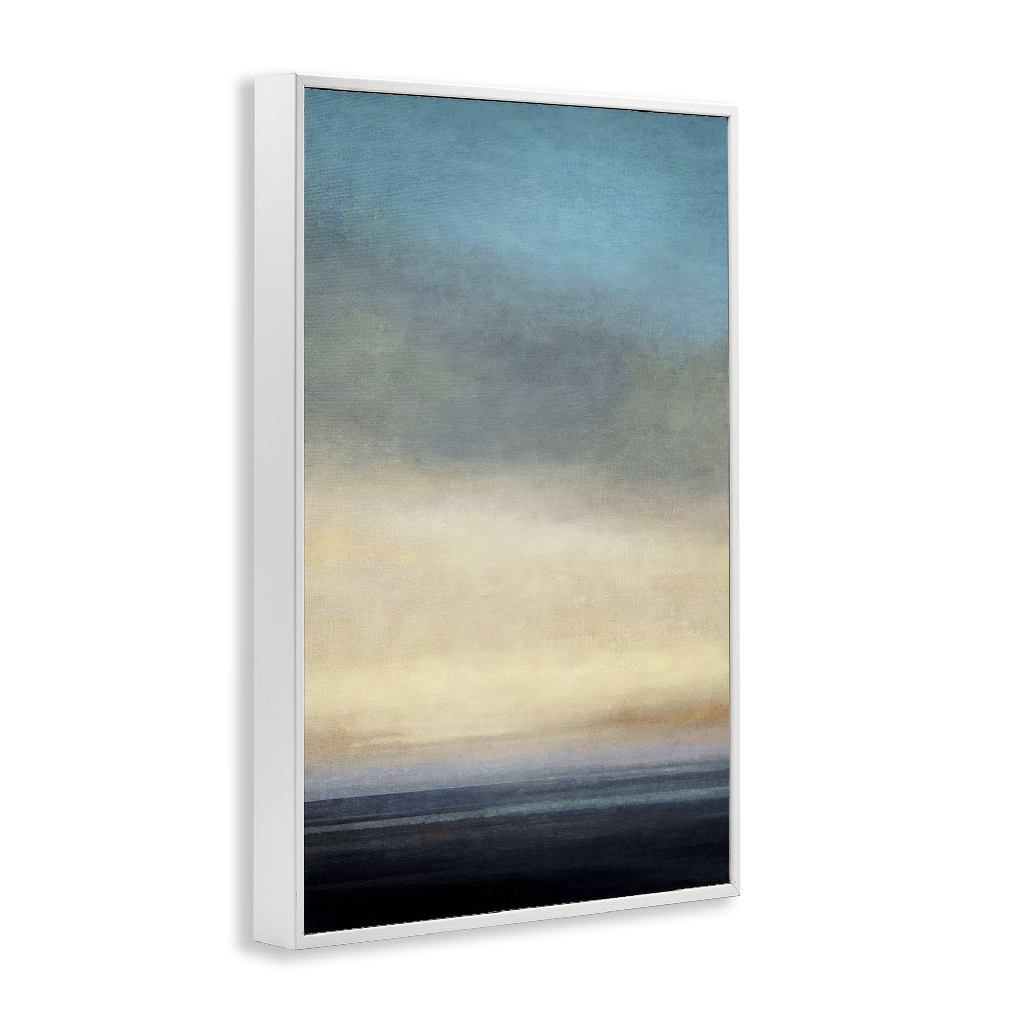 Stupell Industries Stormy Beach Abstraction Coastal Painting White Framed Art Print Wall Art, 20 x 30