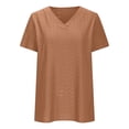 thumbnail image 3 of Jalioing Summer V Neck Tops Women's Eyelet Short Sleeve Tunic Blouses Trendy Casual Work Shirts Clothes, 3 of 5