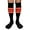 Black / Dark Orange, variant on Couver Unisex Black Triple Stripe Baseball Softball Knee High Socks, Yellow, Large