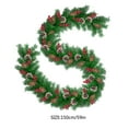 thumbnail image 3 of Darzheoy PVC Christmas Garland 5FT Pine Needle Simulation Vine with Optional Lights, Home Door Wall Tree Decoration (5FT without Light), 3 of 5