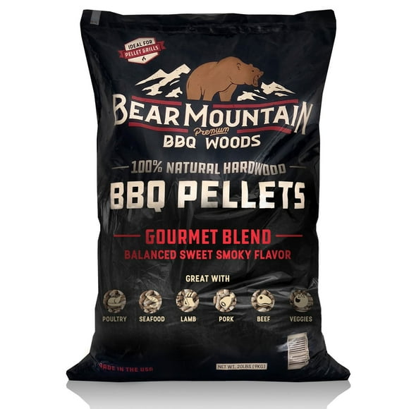 Bear Mountain BBQ All-Natural Hardwood Gourmet Blend Smoker Pellets, 40 Lbs