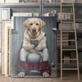 thumbnail image 3 of Yellow Labrador Retriever On Phone On Toilet Funny Bathroom Dog Canvas Wall Art Print, 3 of 4