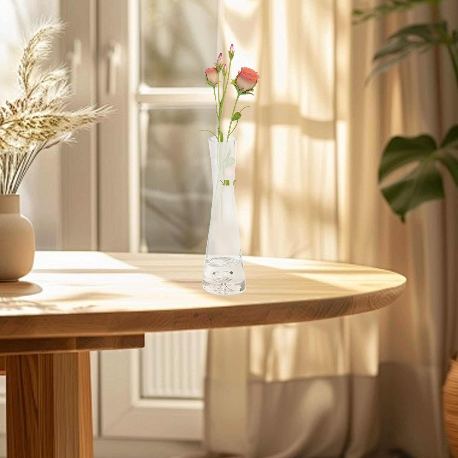 Vase Scandinave Blanc Crème - Petit Vase Moderne Pour Fleurs Fraîches Ou Séchées - Décoration De Table Minimaliste