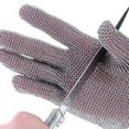 thumbnail image 5 of Stainless Steel Ring Cut Resistant Butcher Protective Mesh Meat Gloves ,Easy to Use, 5 of 5