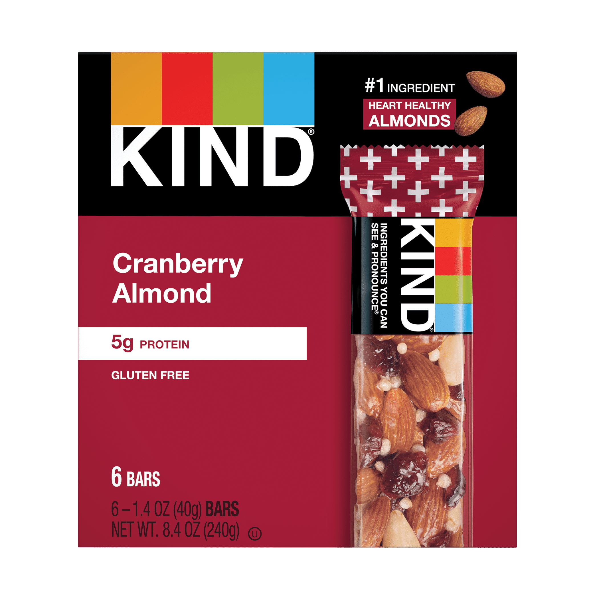 KIND Bars, Cranberry Almond + Antioxidants, Gluten free, 1.4 oz, 6