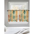 thumbnail image 5 of Orange Teal Red Tier Curtains 24 Inch Length,Sheer Curtains for Bedroom Living Room Window Boho Ethnic Abstract Splashing Art Rod Pocket Drapes Kitchen Curtains Small Half Window 27.5"x24" 2 Panels, 5 of 7