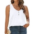 thumbnail image 3 of MOSHU Plus Size Tank Tops for Women Henley Sleeveless Shirts Summer Button Down Womens Tops, 3 of 7