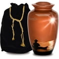thumbnail image 2 of Personalized Extra Large Urns for Human Ashes, Customized Fishing Adult Cremation Urn, 320 lbs with Velvet Bag., 2 of 6