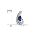 thumbnail image 4 of 14k White Gold Diamond and .28 Sapphire Teardrop Slide, 4 of 4