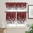 thumbnail image 2 of Christmas Snowman Kitchen Curtains and Valances Set, Winter Snowflakes Tree Pine Cone Red Plaid Rod Pocket Window Valance Window Curtain Panels for Living Room Bedroom Laundry, 27.5x24in, 3 Pieces, 2 of 7