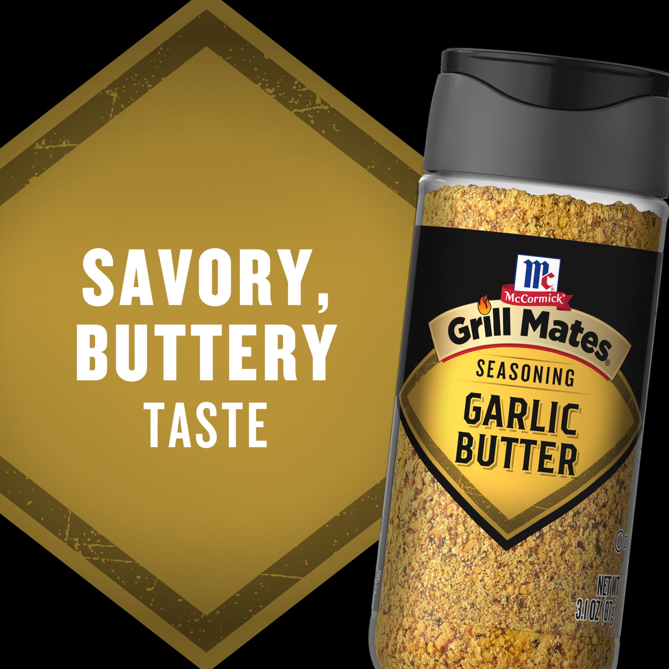 (5 pack) Grill Mates Seasoning, Garlic Butter, 3.1 oz Bottle