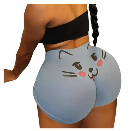 

〖Hellobye〗Women s Fashion Cute Cotton Stretch High Waist Underwear Panties Cat Print Brief