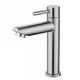 thumbnail image 1 of Grifo de baño Grifo de fregadero solo de agua fría Superficie cromada de cobre duradera Grifo de lavado a mano Cartucho de aireador extraíble Práctico para limpiar o reemplazar, 1 of 5