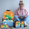 thumbnail image 2 of Garronmavis Rainbow Baby Dinosaur Kids Boys Backpack 4-Piece Set - Includes School Backpack, Lunch Bag, Pencil Case, Water Holder Case, Lightweight School Bag for Outdoor Picnic, 2 of 8