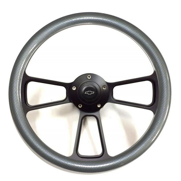 1967 Chevy Camaro Carbon Fiber Steering Wheel Chevy Horn Adapter Full