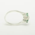thumbnail image 5 of LBG 10k White Gold Cultured Pearl & Emerald Womens Promise Ring - Size 5.75, 5 of 6