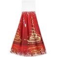 thumbnail image 2 of SKYSONIC 2 PCS Shining Christmas Trees Hand Towels with Hanging Loop for Bathroom and Kitchen, Hanging Band Towel - Kitchen Dish Cloth and Bathroom Hand Towels Set , 12"x17", 2 of 6