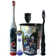Black Panther 5 Piece Oral Care Bundle with Battery Powered Toothbrush
