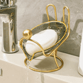 thumbnail image 3 of Bandeja de jabón de estilo lujoso, baño, fregadero doméstico, rejilla de drenaje, rejilla de jabón de plástico perforado, suministros de baño rosa, 3 of 8