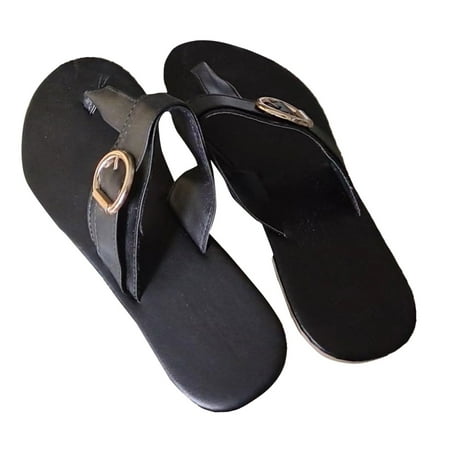 

NECHOLOGY Summer Flip Flops Fashion Flat Non Slip Beach Slippers Women Casual Shoes Sandals for Women Black 8.50