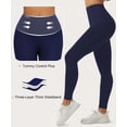 thumbnail image 4 of Leggins Curvphilo para levantar glúteos, cintura alta, bolsillos, azul marino, 4 of 9