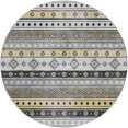 thumbnail image 2 of Addison Rugs Dream Shag Premium Machine Washable Transitional Tribal, Diamond Gray Round Rug, 8' x 8', 2 of 8