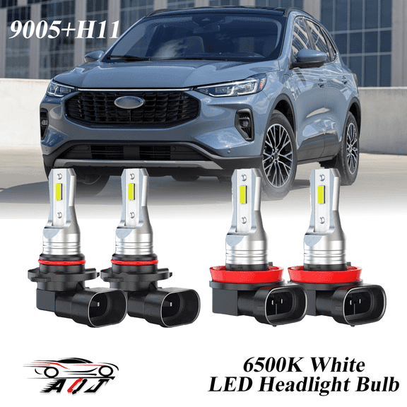 Compatible with Ford Edge 2015-2023 LED Headlight KIT High Low Beam Combo Bulbs (Pack of 4) , 6500K White 10,000LM Super Bright, Plug and Play