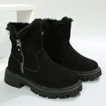 thumbnail image 5 of Aobny Boots Women Winter Shoes Snow Outdoor Comfortable Zipper Low Heel Ankle Warm Faux Fur Lined Ankle Boots Wide Calf Boots Cold Weather,Black Size 41, 5 of 7