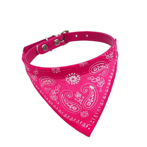 Printing PU for Puppy Kitten Cat Neck  Collar Grooming Accessories Neckerchief Dog Saliva Towel Pet Supplies Dog Bandana Dog  Collars ROSE RED