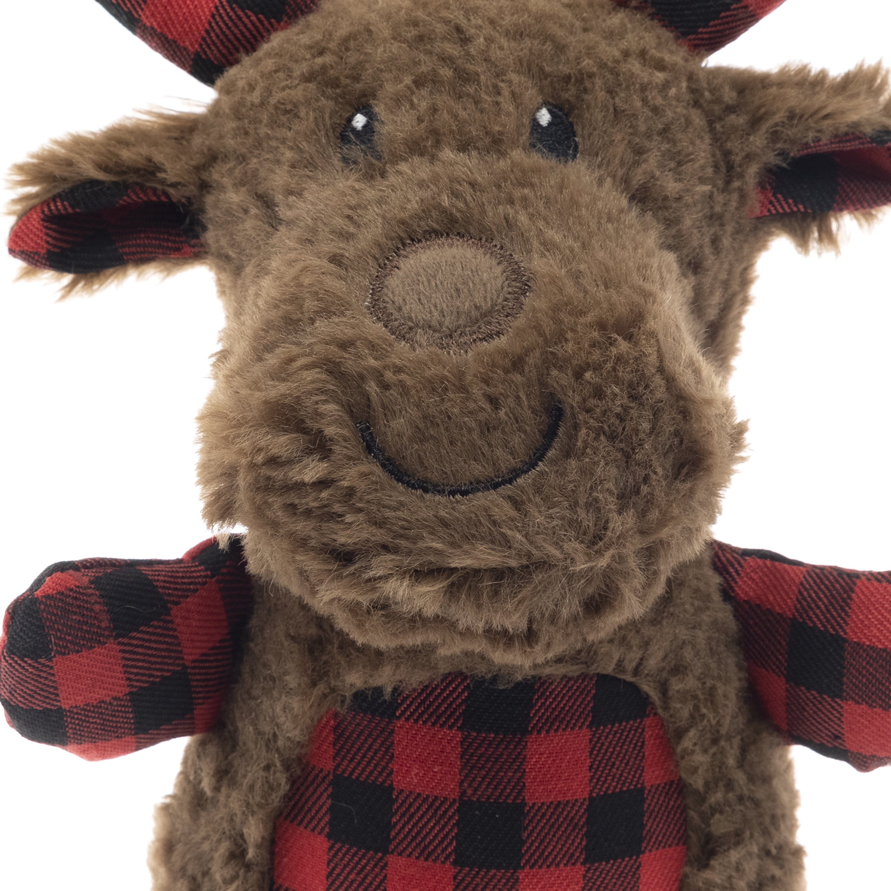 Vibrant Life 7.5-inch Stuffed Plush Christmas Reindeer Buffalo Dog Toy