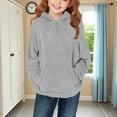 thumbnail image 6 of Posijego Boys Girls Sherpa Fleece Hoodie Fuzzy Sweatshirt Soft Plush Pullover Warm Sweatshirts with Pockets, 6 of 9