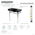 thumbnail image 4 of Kingston Brass KVPB36198K86 Imperial 36" Ceramic Console Sink with Stainless Steel Legs (8-Inch, 3-Hole), Black/Polished Nickel, 4 of 4
