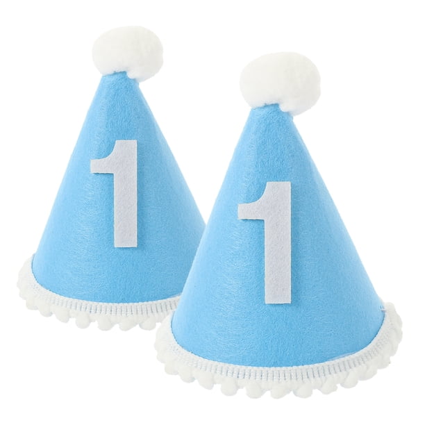 2 piezas de gorro de cumpleaños para bebé, gorro de fiesta de primer cumpleaños, gorro de cono, accesorios para fotos, corona de primer cumpleaños, gorro de fiesta de primer cumpleaños, suministros