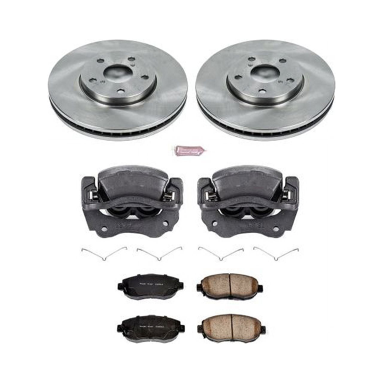 PowerStop Front Stock Replacement Brake Pad and Rotor Kit with Calipers Fits: LEXUS Select Models KCOE1077A