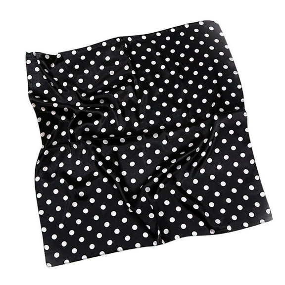 Prolriy Silk Scarf for Women Elegant Women Head Neck Hair Tie Silk Satin Scarf Shawl Wrap Kerchief Neckerchief Satin Scarf Black