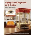 thumbnail image 6 of PopBria 12oz Countertop Popcorn Machine, Retro Professional Popcorn Maker, Movie Theater Style Popcorn Machine with Warming Deck, 64-Cup Large Batch for Home Theater and Party (Red and Gold), 6 of 6