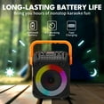 thumbnail image 4 of Kivdit Karaoke Machine for Kids Adults , Home Karaoke Speaker System with Dj Lights, 2 Microphones, Portable Bluetooth Speaker for Outdoor Party, 4 of 11