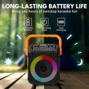Kivdit Karaoke Machine for Kids Adults , Home Karaoke Speaker System with Dj Lights, 2 Microphones, Portable Bluetooth Speaker for Outdoor Party