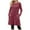 Red, variant on Besolor Women's Long Sleeve Sweater Dress Casual Round Neck Side Button Fall Mini Tunic Dresses with Pockets